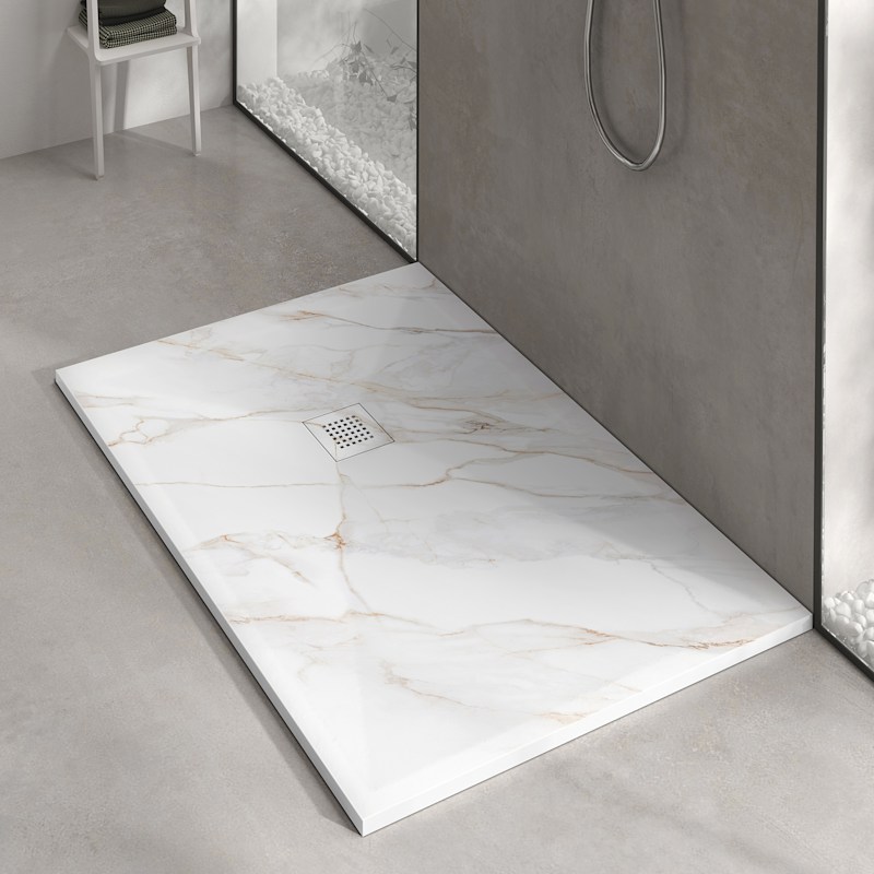 Calacatta Marble Stone Shower Pan