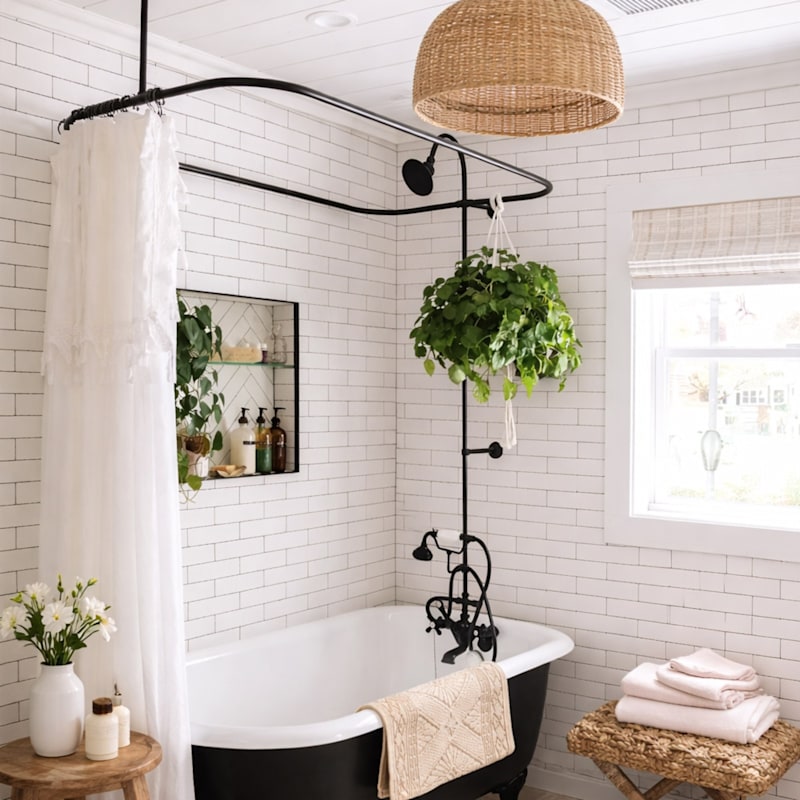 Tub Wall Mount Shower Kit with Classic Spout Faucet