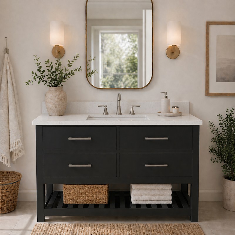Holden 48 Inch Birch and Oak Console Vanity