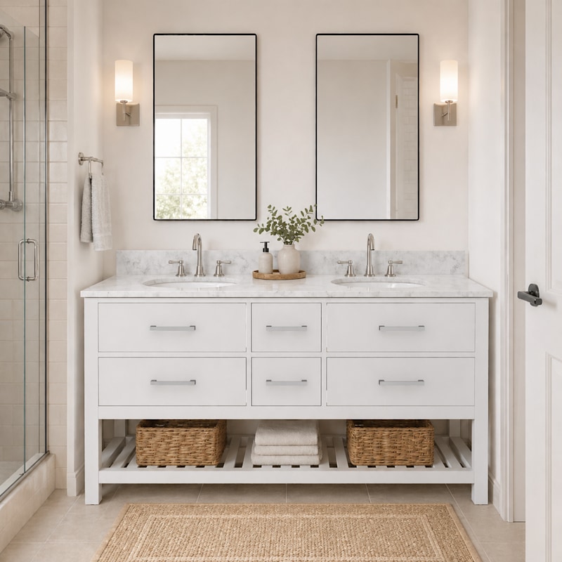 Holden 60 Inch Birch and Oak Console Vanity