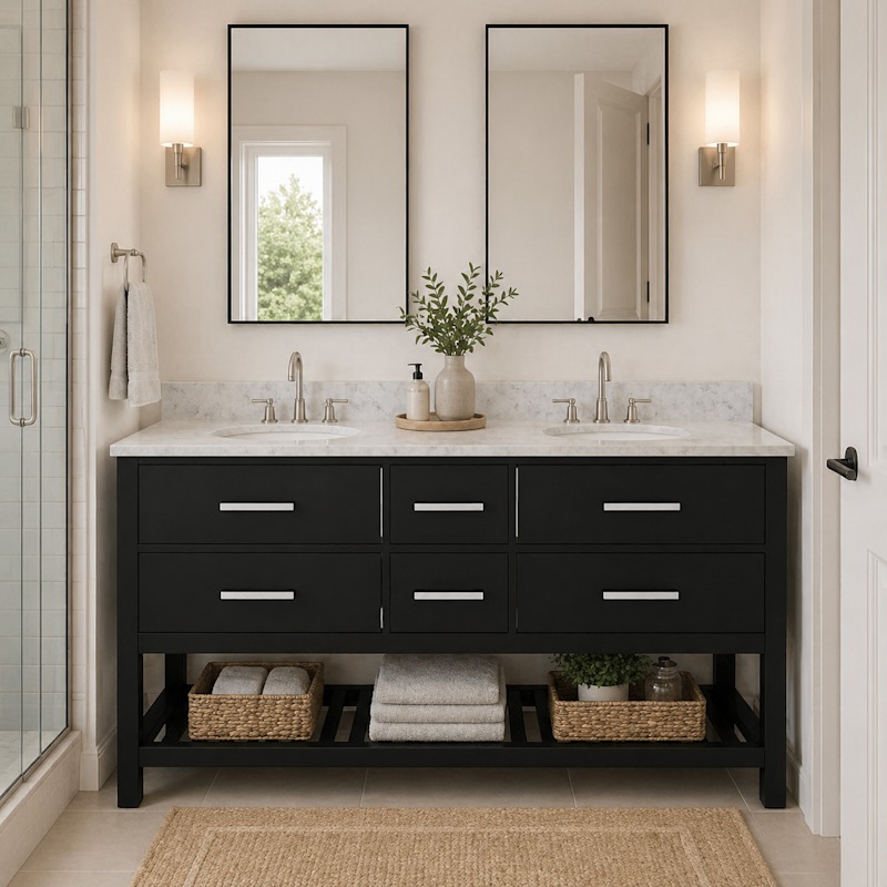Holden 60 Inch Birch and Oak Console Vanity