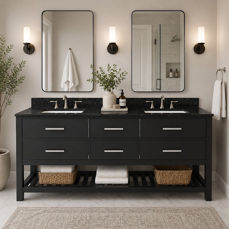 Holden 72 Inch Birch and Oak Console Vanity