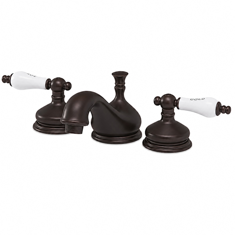 Camilla Widespread Bathroom Sink Faucet - Porcelain Lever Handles