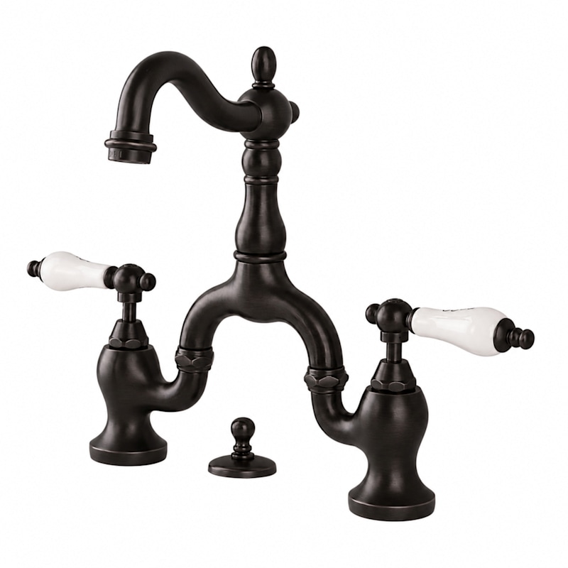 Bellmont Bridge Bathroom Sink Faucet - Porcelain Lever Handles