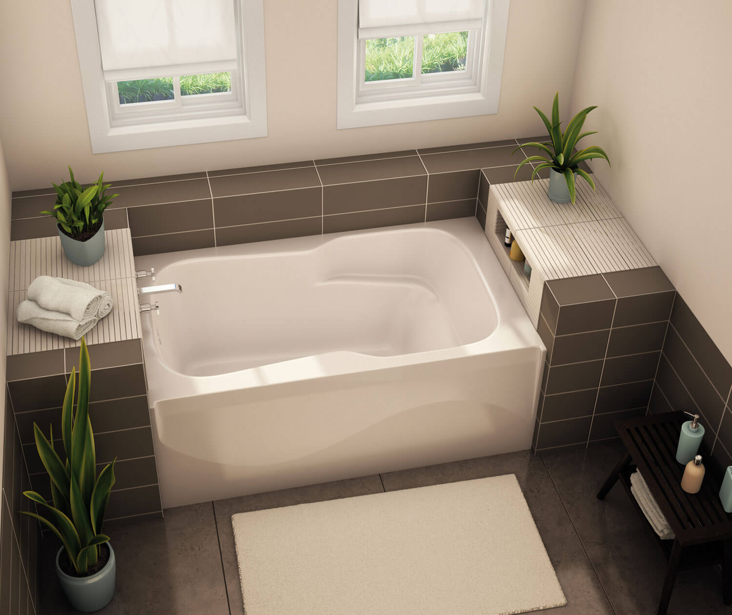 SBA-3260 AcrylX Alcove Left-Hand Drain Bath in Thunder Grey | Bath 