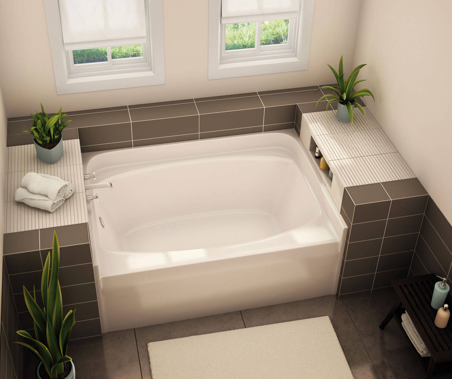 GT-4260 AcrylX Alcove Center Drain Bath in White | Bath, Aker en