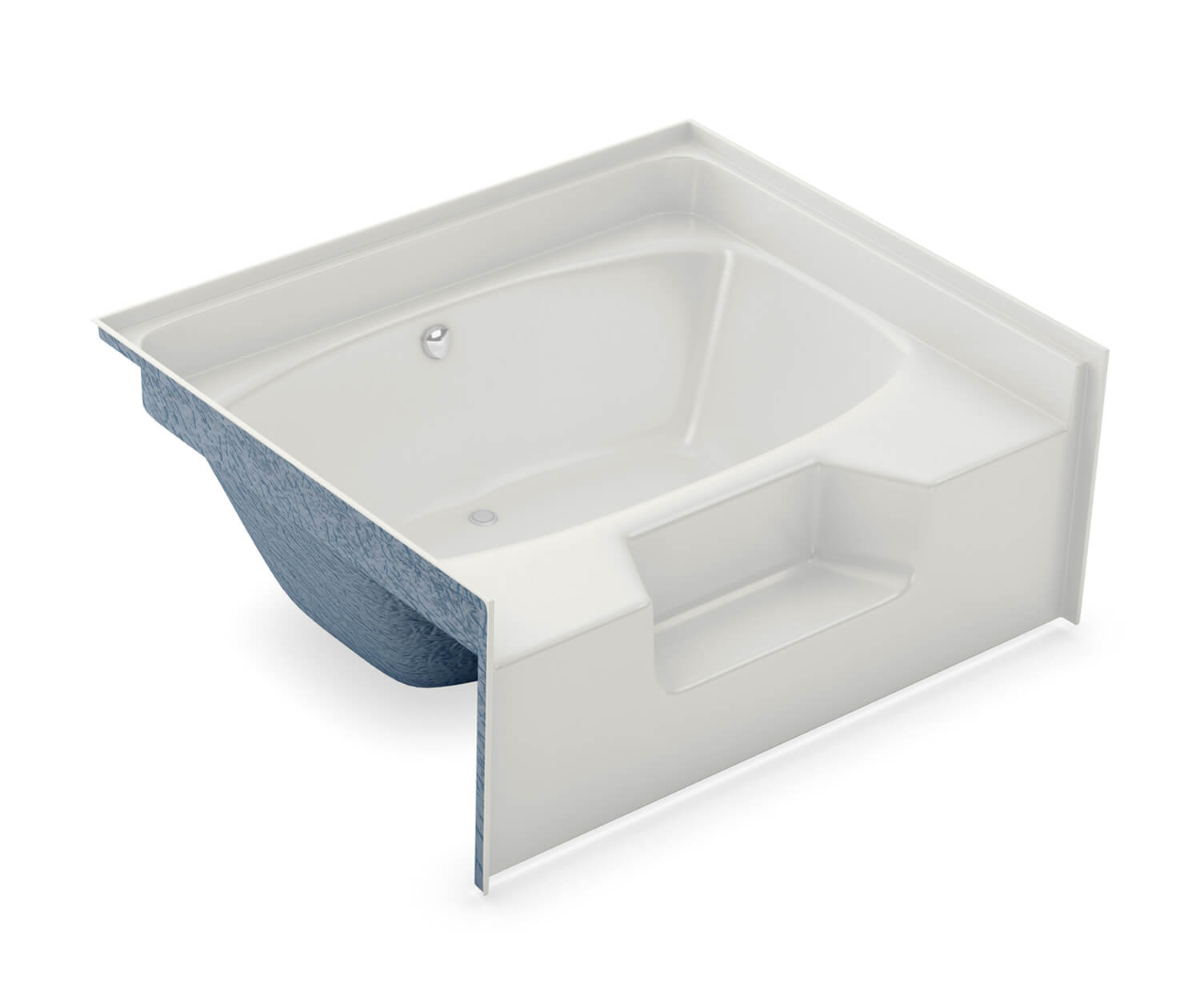 GT-60 AcrylX Alcove Center Drain Bath in Sterling Silver | Bath 