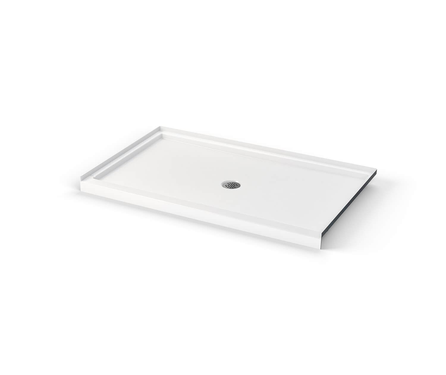 Icon Base 6036 AcrylX Alcove Center Drain Shower Base in Bone 