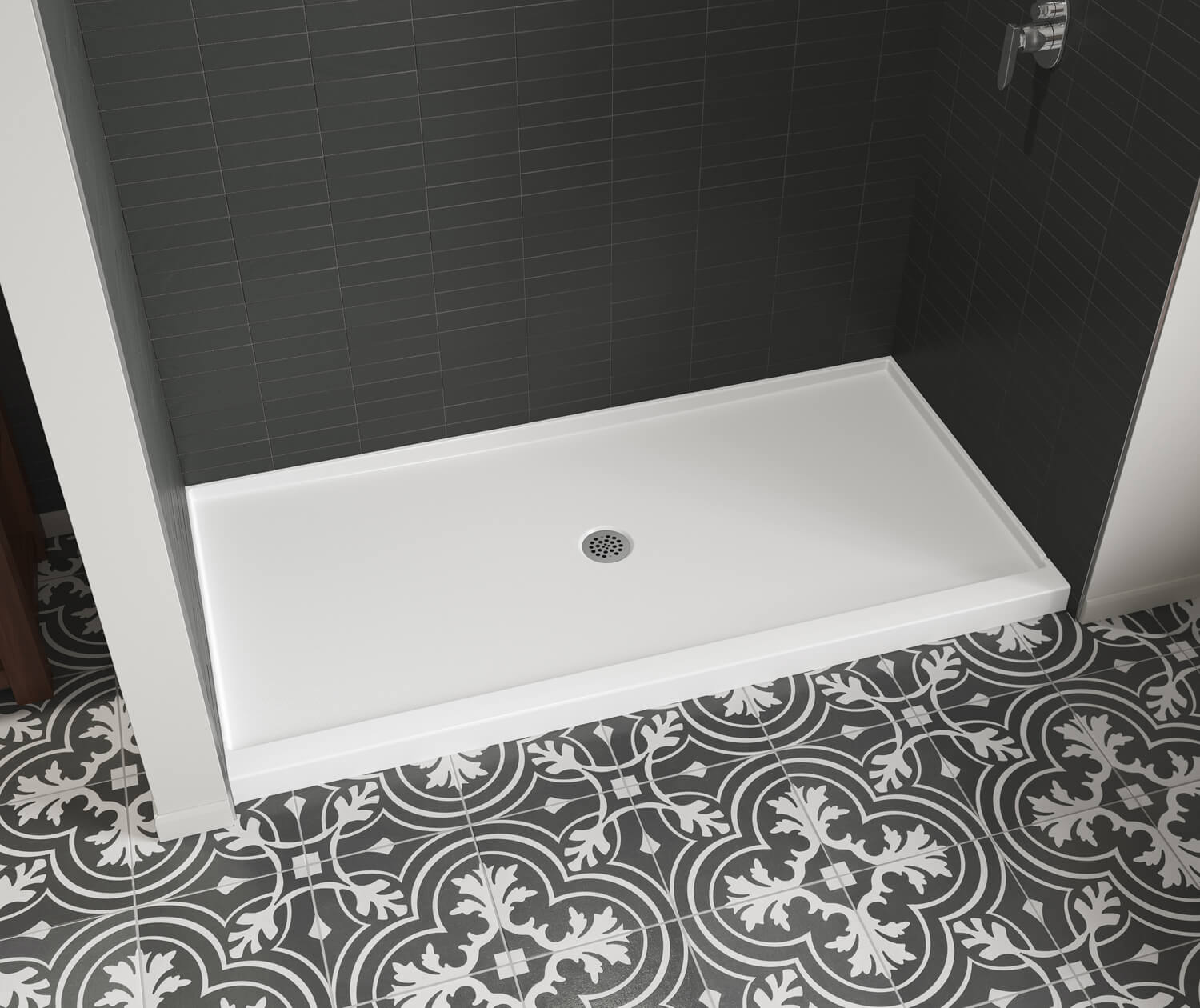 1000x1000mm Shower Enclosure Base White Stone Shower Tray – Aica Bathrooms