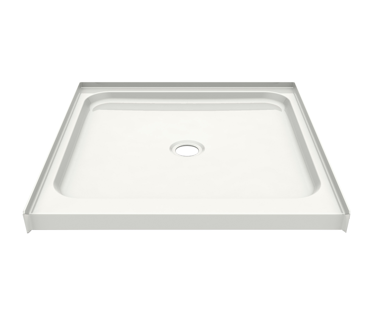 SPL 3636 AFR AcrylX Alcove Center Drain Shower Base in White 