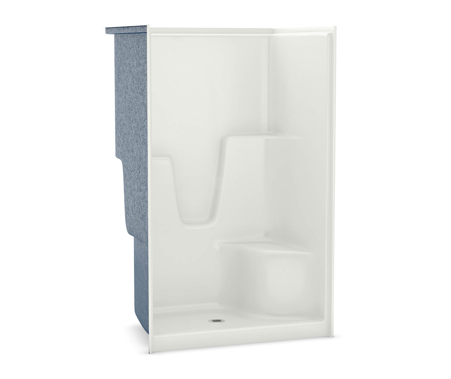 SHLS/RS-48 AcrylX Alcove Center Drain One-Piece Shower in White