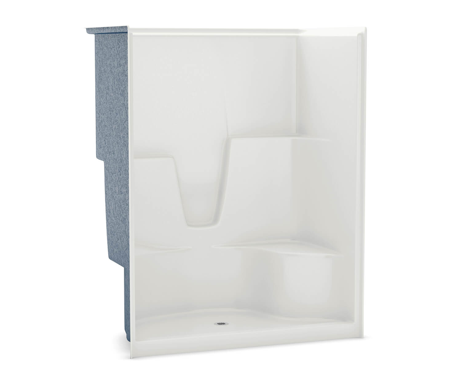 SHLS/RS-60 AcrylX Alcove Center Drain One-Piece Shower in White 