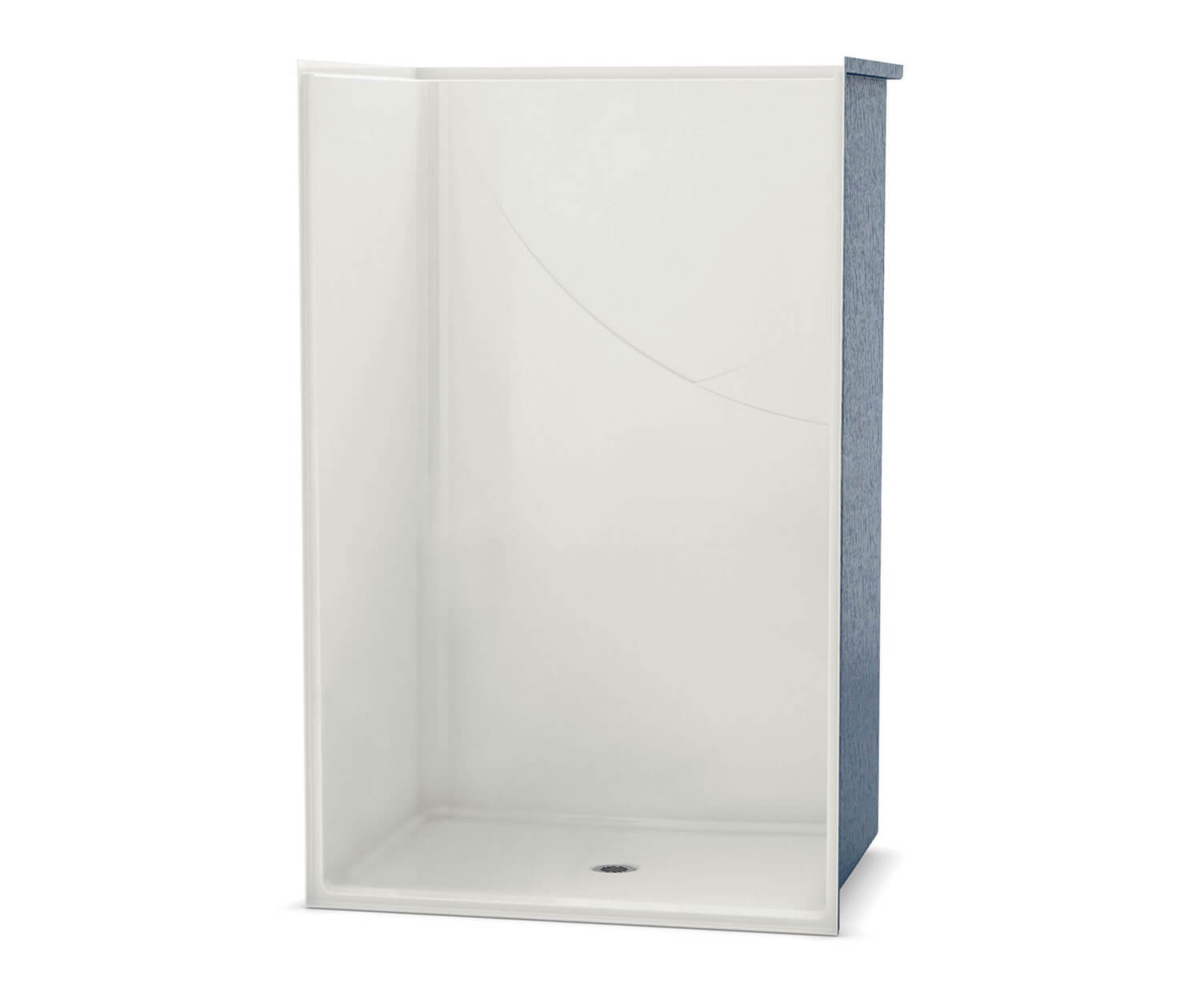 OPS-4836G AcrylX Alcove Center Drain One-Piece Shower in White 