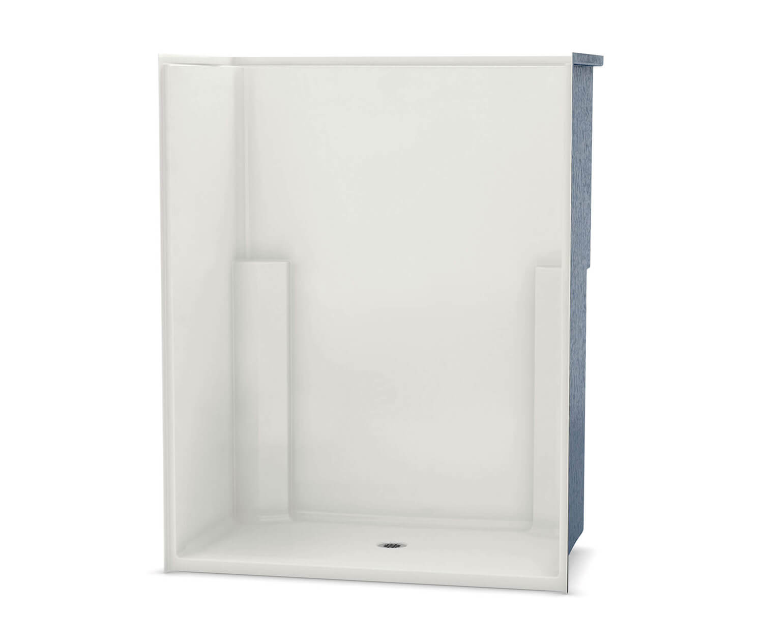 OPS5634G AcrylX Alcove Center Drain OnePiece Shower in White Shower