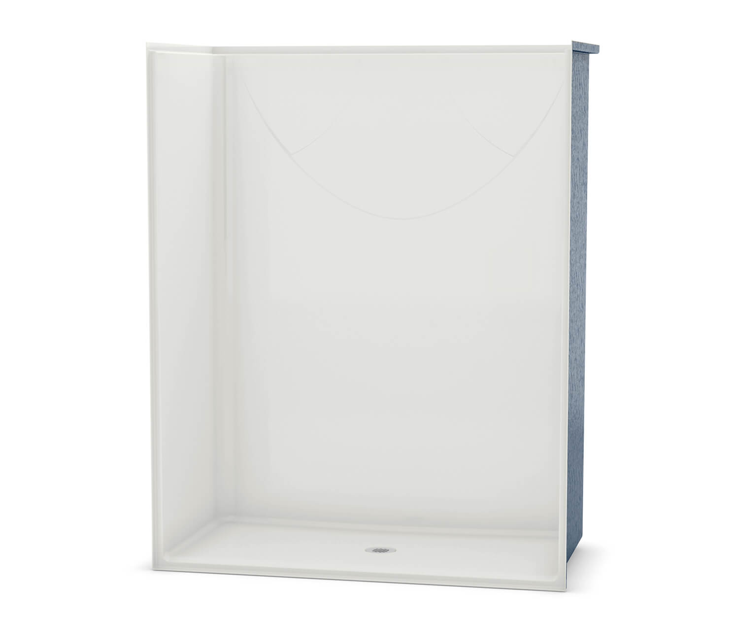 OPS-6030 AcrylX Alcove Center Drain One-Piece Shower in White 