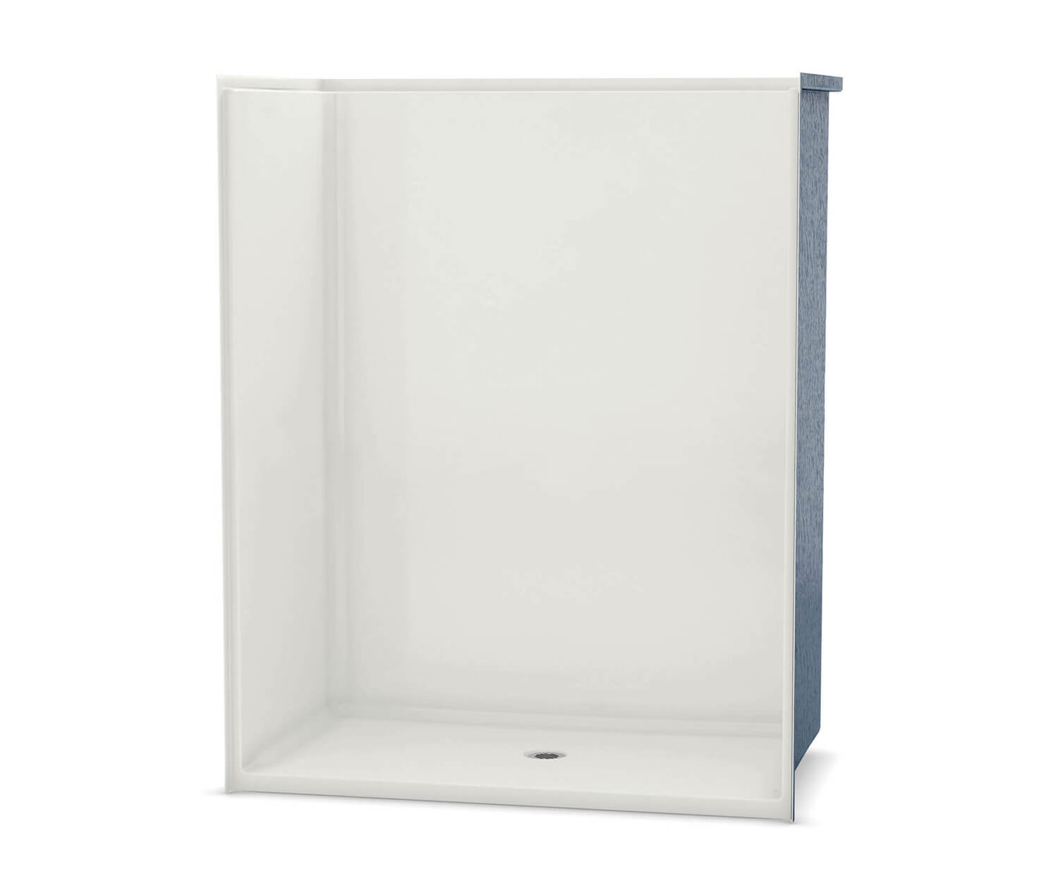 OPS-6034G AcrylX Alcove Center Drain One-Piece Shower in White 
