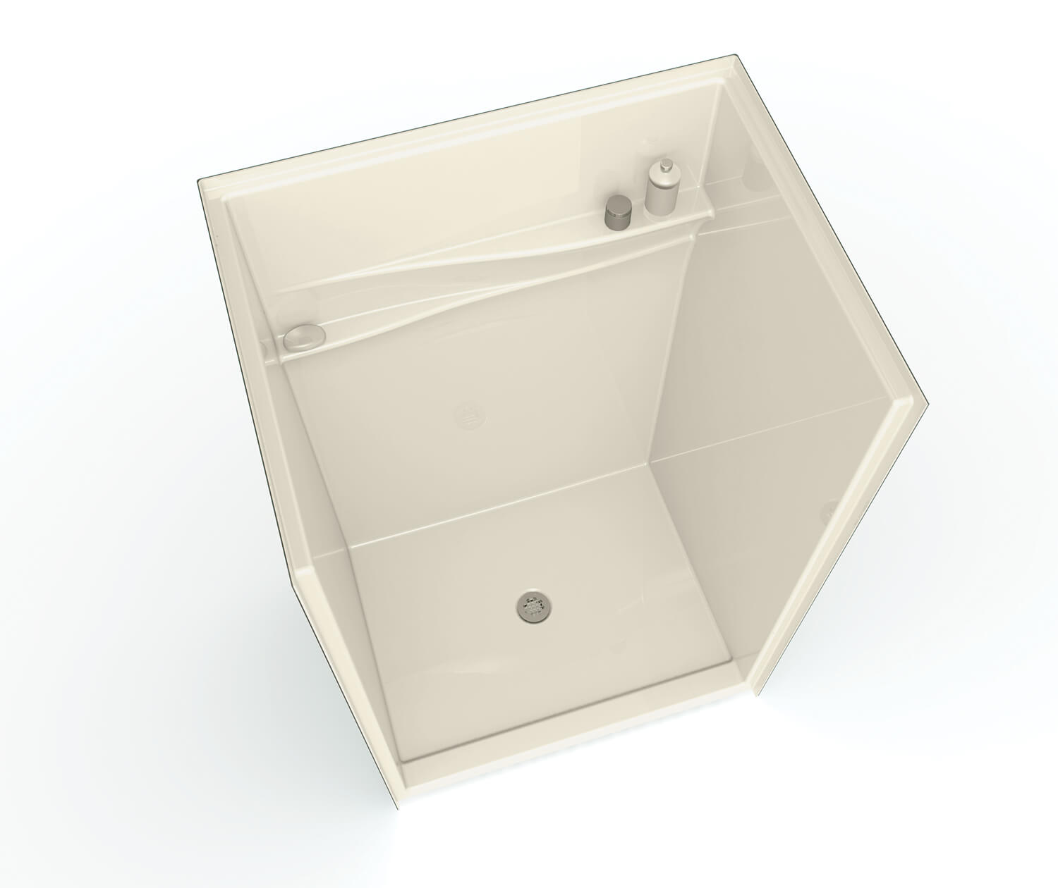 FHA 4836 SH AcrylX Alcove Center Drain OnePiece Shower in Bone