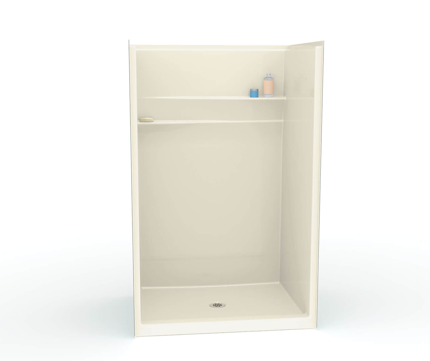 FHA 4836 SH AcrylX Alcove Center Drain OnePiece Shower in Bone