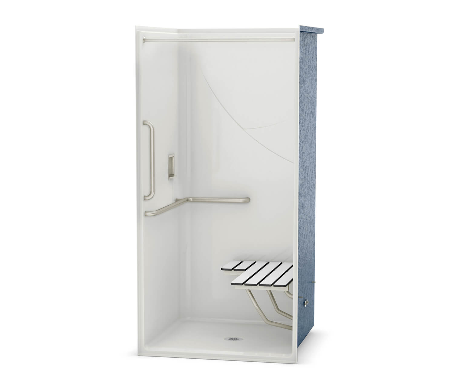 OPS-3636-RS AcrylX Alcove Center Drain One-Piece Shower in