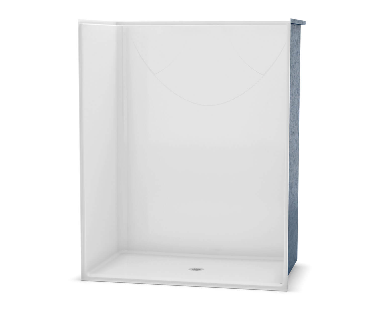 OPS-6036-RS AcrylX Alcove Center Drain One-Piece Shower in
