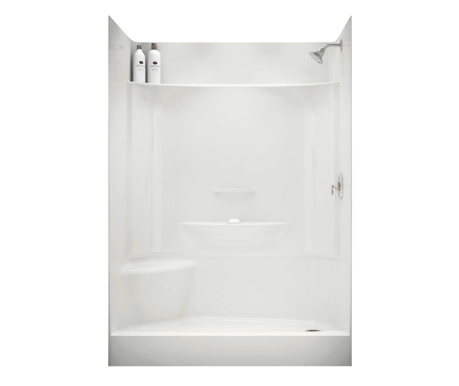 KDS 3460 AFR AcrylX Alcove Left-Hand Drain Four-Piece Shower in