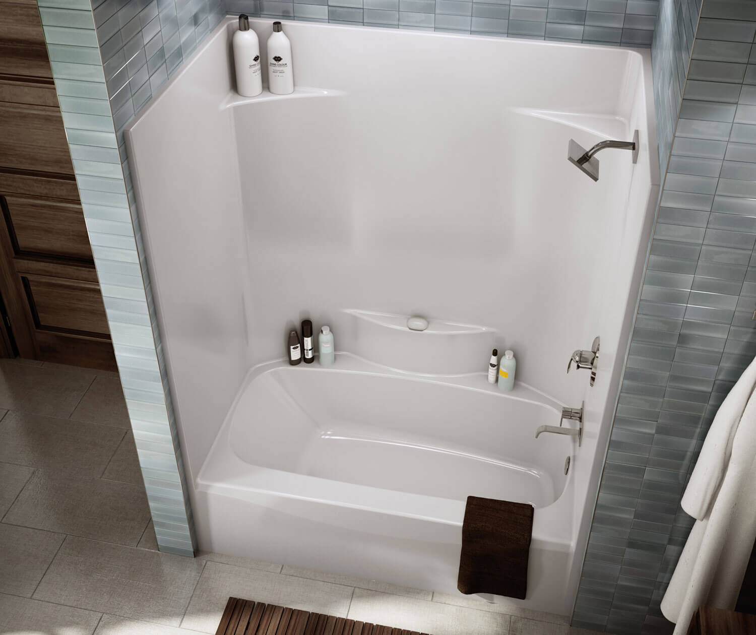 Ocs X Acrylx Alcove Left Hand Drain One Piece Tub Shower In Hot Sex Picture