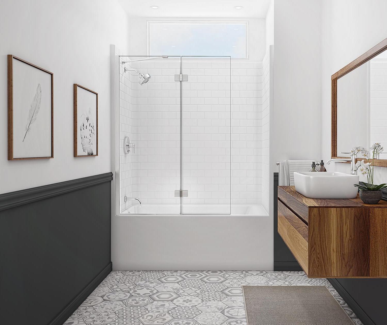 6032STT AcrylX Alcove Left-Hand Drain One-Piece Tub Shower in 