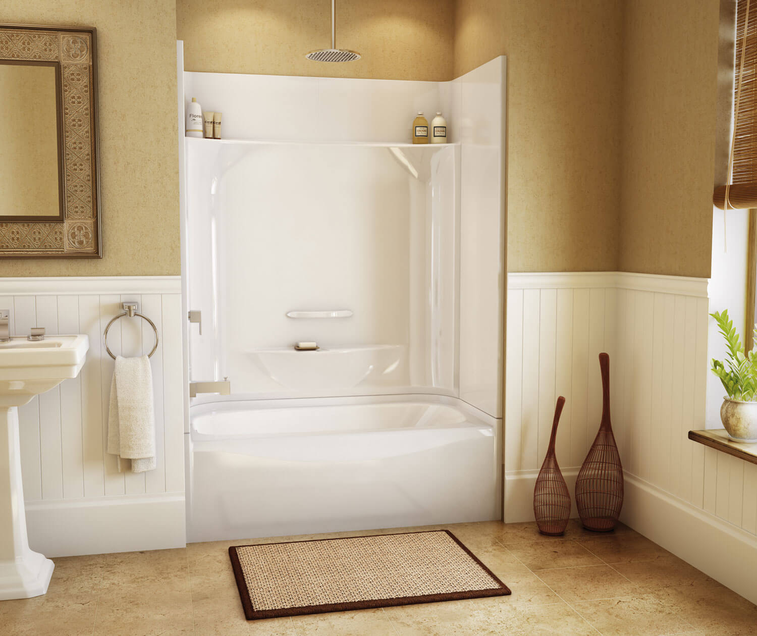 KDTS 2954 AcrylX Alcove Left-Hand Drain Four-Piece Tub Shower in 