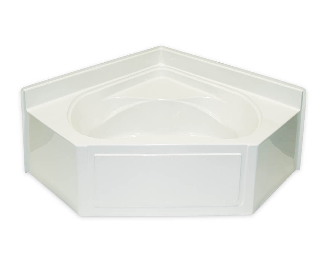 G 6060 AP 60 x 60 AcrylX Corner Bathtub with Front Center Drain in Bone ...