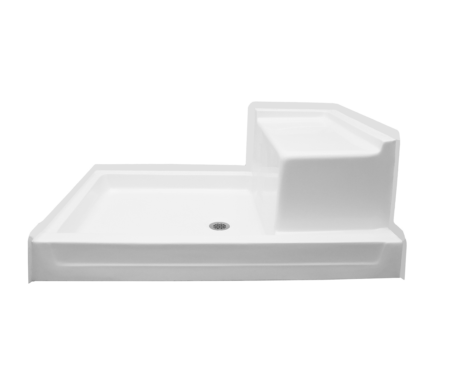G 3648 SH 1S PAN 48 x 36 CenturyStone Alcove Shower Base with Center ...