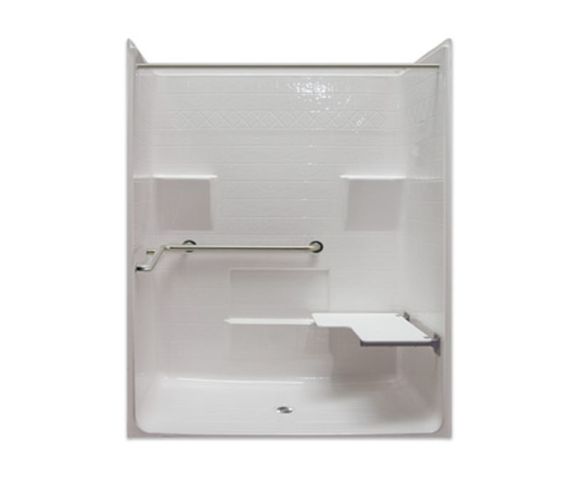 G 6334 BF TILE 63 x 34 AcrylX Alcove One-Piece Shower with Center 