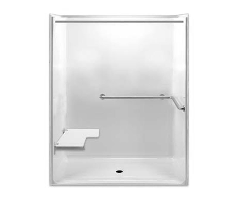 G 6237 BF 62 x 37 AcrylX Alcove One-Piece Shower with Center Drain in White