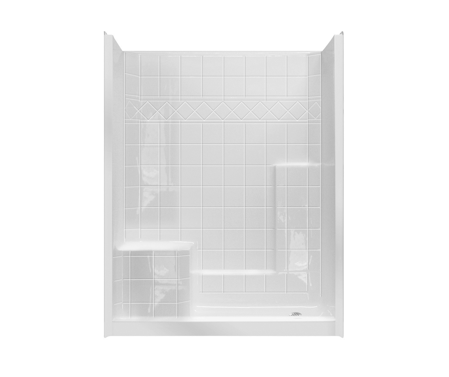 CHM 6032 SH 1S 3P 60 x 33 AcrylX Alcove Three-Piece Shower with