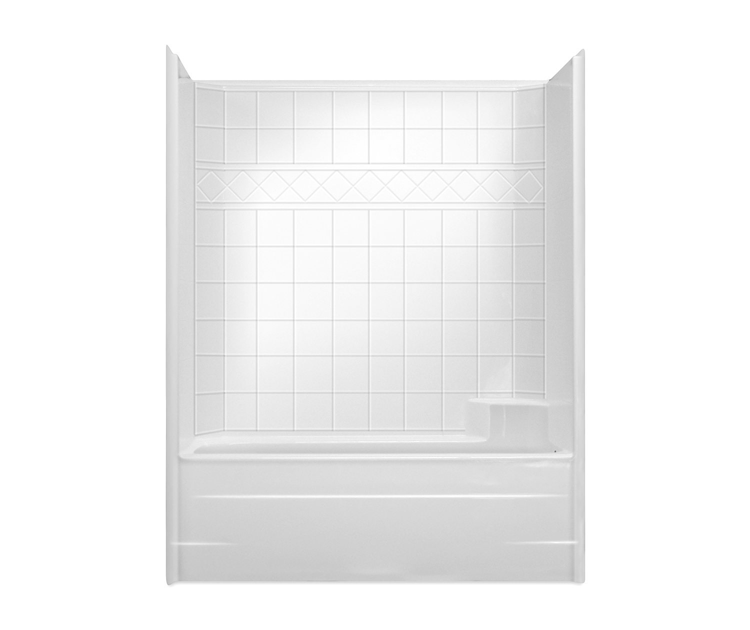 M 6032 TS Tile 60 x 33 CenturyStone Alcove OnePiece Whirlpool Tub Shower with RightHand Drain