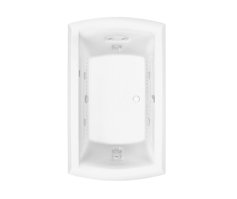 Riviera Motif 72 in. Acrylic Center Drain Rectangular Drop-in Air Bath/ Whirlpool Bathtub with Heater in White Riviera Motif 72 in. Acrylic Center Drain Rectangular Drop-in Air Bath/ Whirlpool Bathtub with Heater in White