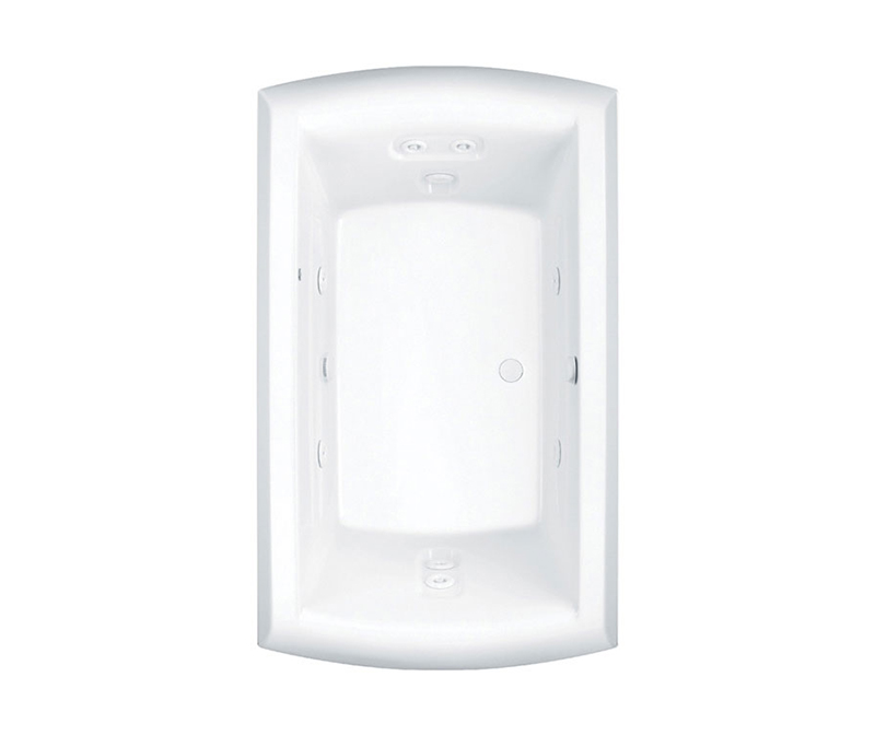 Riviera Motif 72 in. Acrylic Center Drain Rectangular Drop-in Air Bath/ Whirlpool Bathtub with Heater in White Riviera Motif 72 in. Acrylic Center Drain Rectangular Drop-in Air Bath/ Whirlpool Bathtub with Heater in White