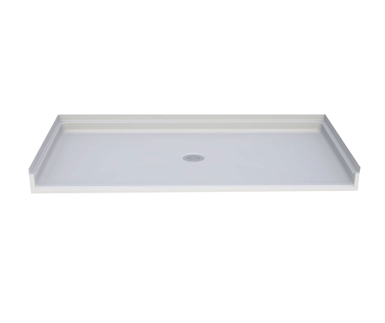 Roll in shower base outlet