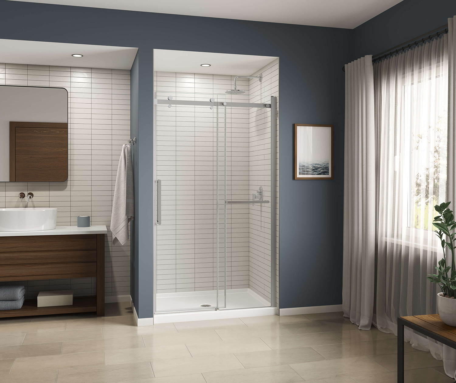 Icon SB4834 AcrylX Alcove Center Drain Shower Base in White
