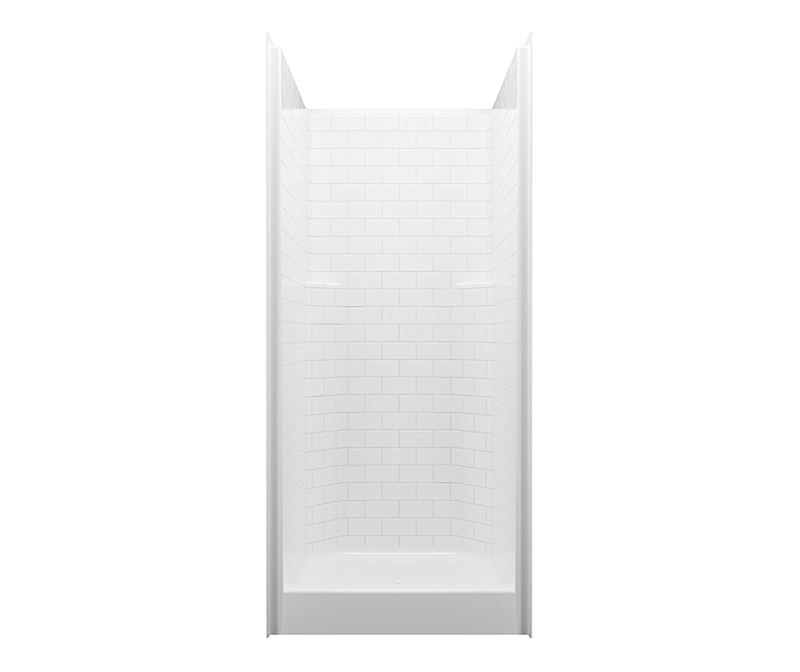 Everyday Subway Tile 36 in. x 36 in. x 80 in. 1-Piece Shower Stall with Center Drain in White Everyday Subway Tile 36 in. x 36 in. x 80 in. 1-Piece Shower Stall with Center Drain in White