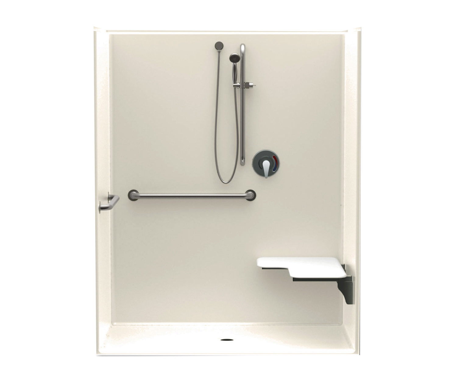 1603BFSD 60 x 34 AcrylX Alcove Center Drain One-Piece Shower in