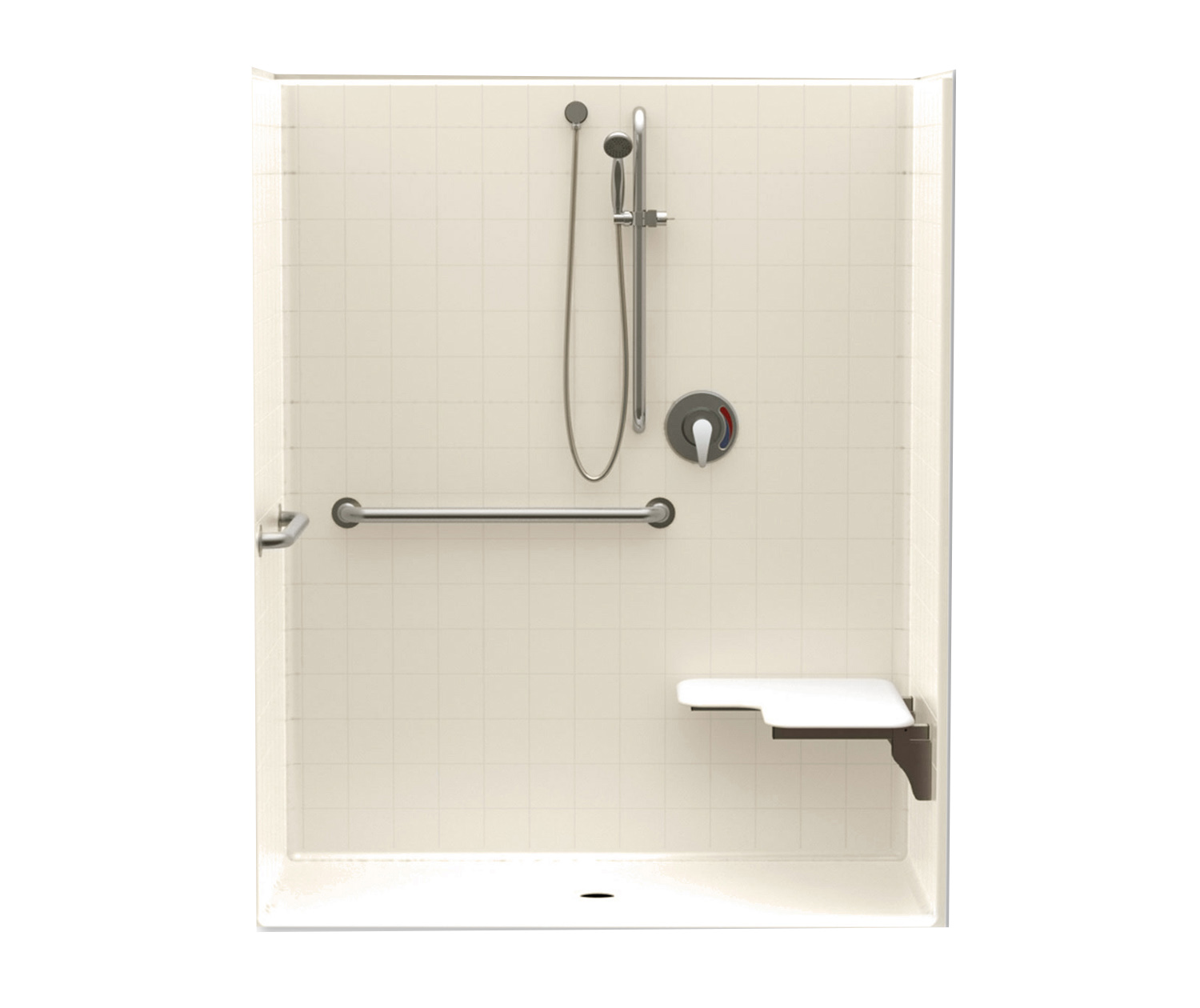 1603BFST 60 x 34 AcrylX Alcove Center Drain One-Piece Shower