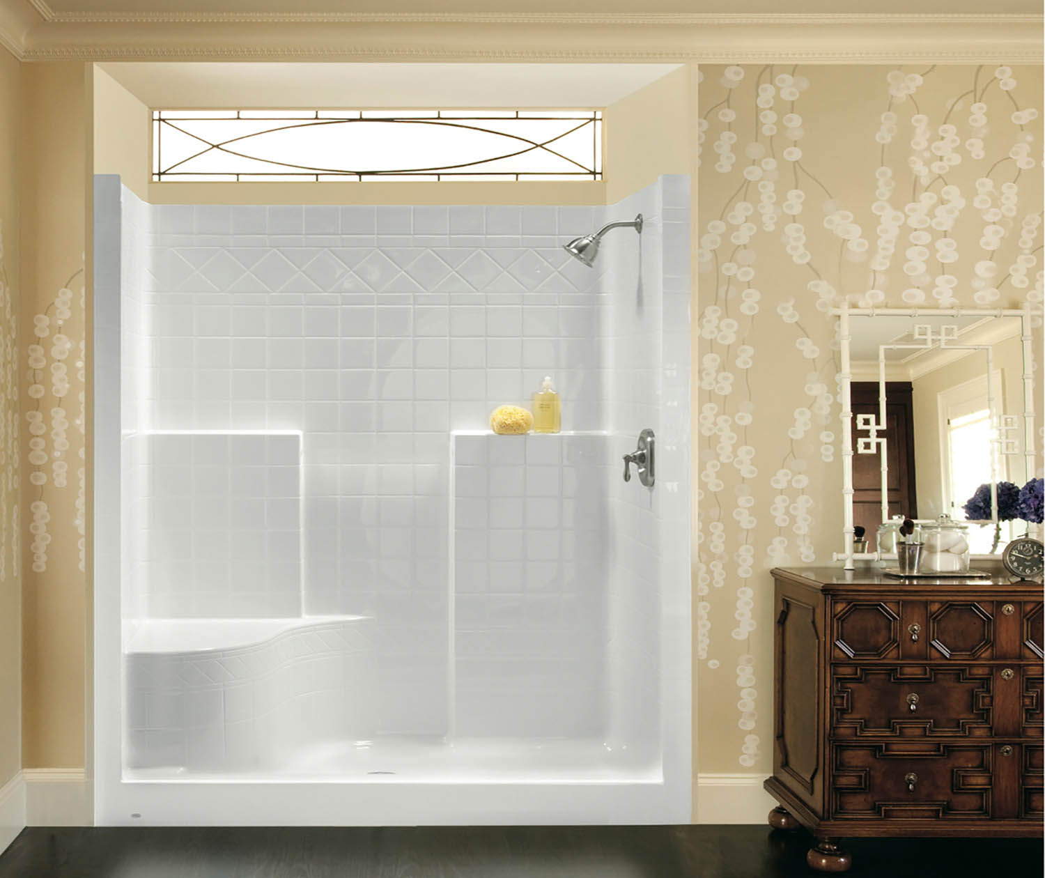 36 in. x 36 in. Center Drain 6 in. Shower Base in White 36 in. x 36 in. Center Drain 6 in. Shower Base in White