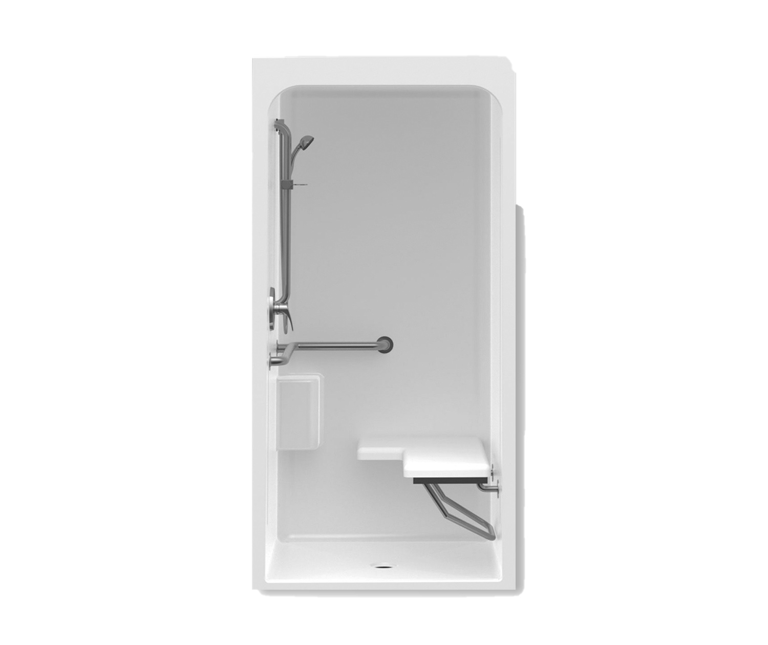 Everyday Subway Tile 36 in. x 36 in. x 80 in. 1-Piece Shower Stall with Center Drain in White Everyday Subway Tile 36 in. x 36 in. x 80 in. 1-Piece Shower Stall with Center Drain in White