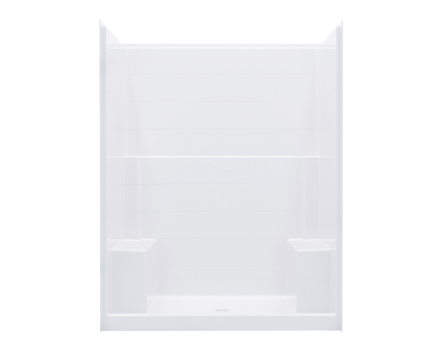 60 in. x 42 in. Center Drain 6 in. Shower Base in White 60 in. x 42 in. Center Drain 6 in. Shower Base in White