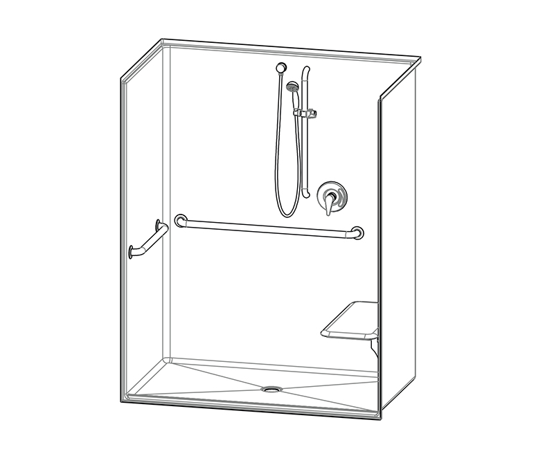 1603BFSDMA 60 x 34 AcrylX Alcove Center Drain One-Piece 1603BFSDMA 60 x 34 AcrylX Alcove Center Drain One-Piece