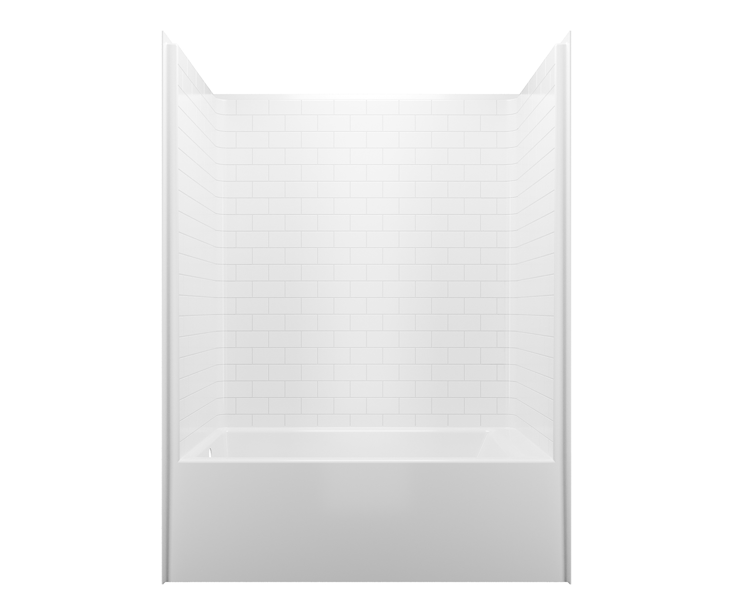 Everyday Subway Tile 60 in. x 32 in. x 80 in. 1-Piece Bath and Shower Kit with Left Drain in White Everyday Subway Tile 60 in. x 32 in. x 80 in. 1-Piece Bath and Shower Kit with Left Drain in White