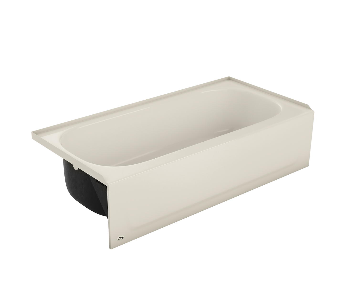 5' SynIron 1 60 x 30 Porcelain Enamel Alcove LeftHand Drain Bathtub in