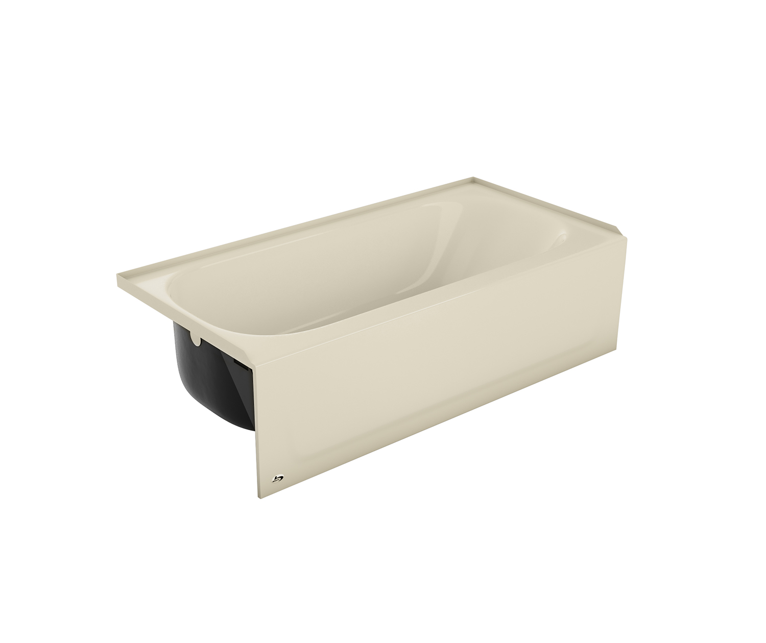 Maui 6030 Porcelain Enamel Alcove RightHand Drain Bathtub in Bone