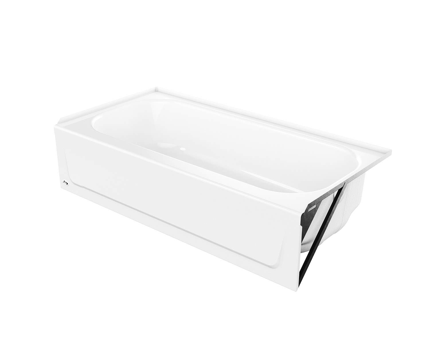 SynIron 2 60 x 30 Porcelain Enamel Alcove RightHand Drain Bathtub in