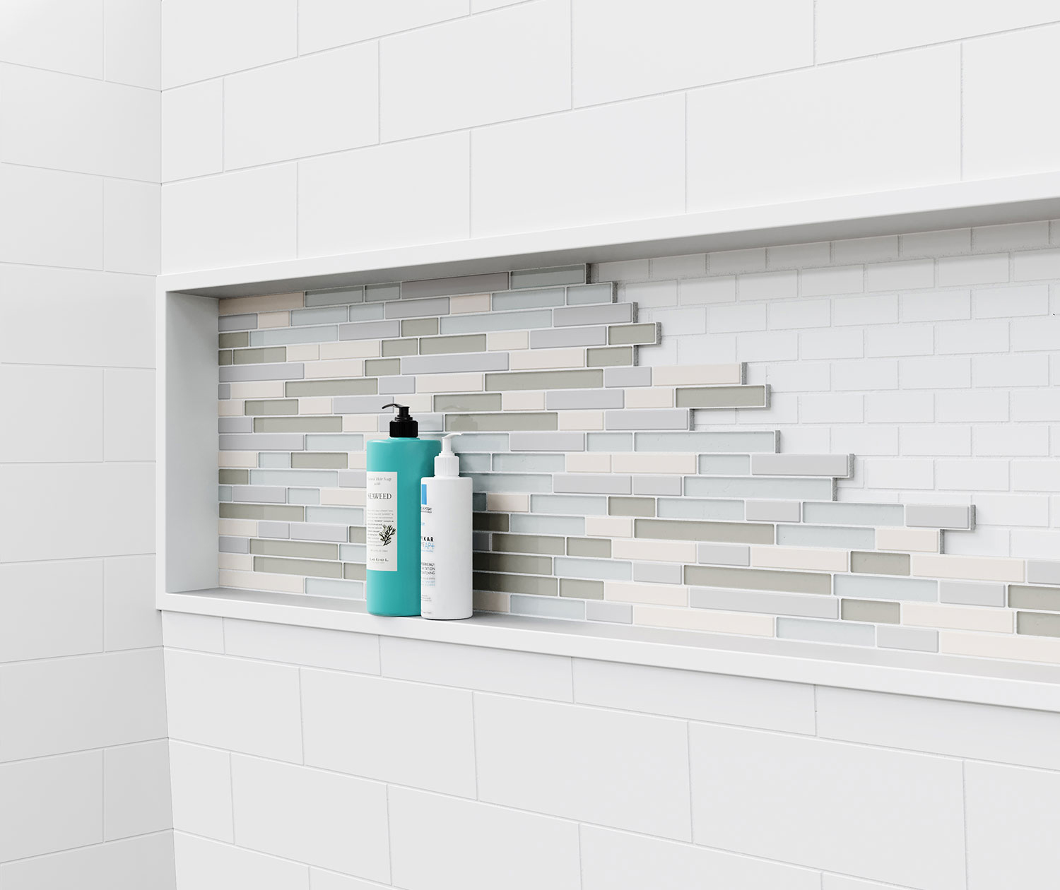 NexTile FHA 6030 DirecttoStud FourPiece Alcove Tub Wall Kit in White